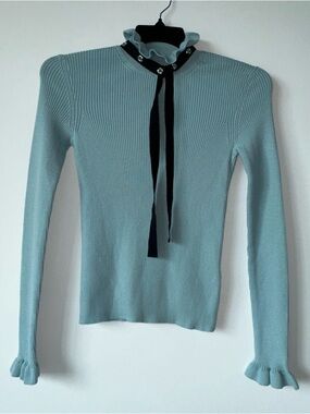 Red Valentino, blue wool turtleneck size M
